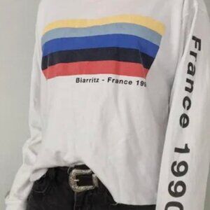 Brandy Melville Acacia Biarritz France 1990 Long-Sleeve Top.
